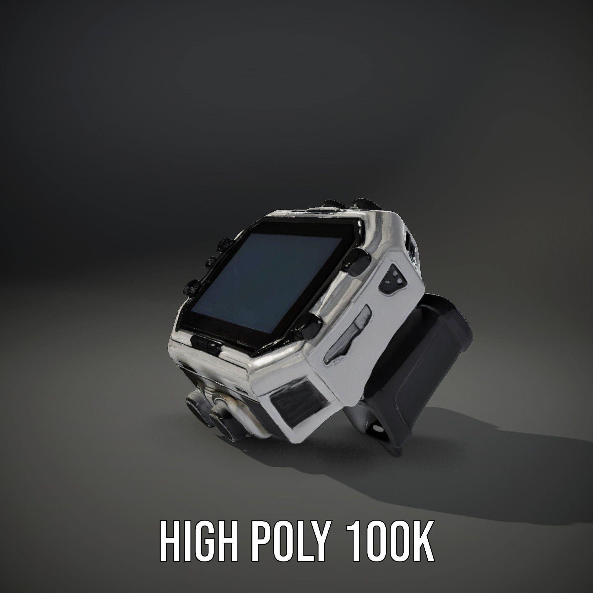Futuristic Digital Watch model pack Low-poly 3D model_10