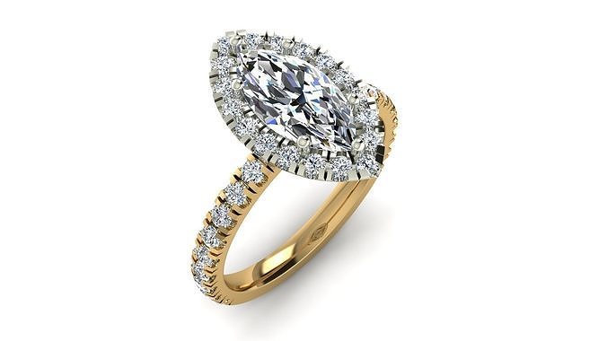 Marquise Ring 3D print model