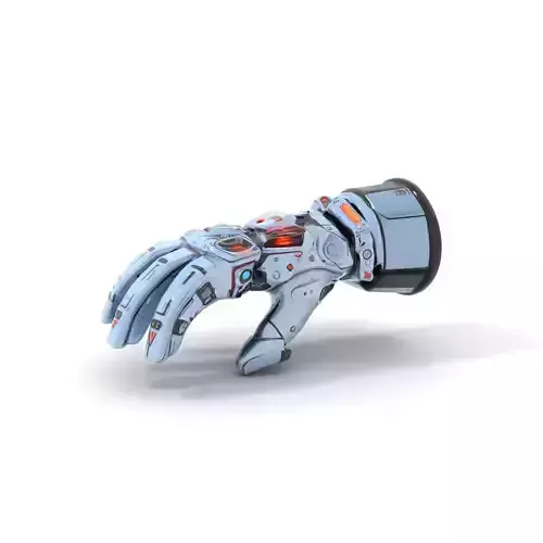 Futuristic Robotic Arm Model Pack with LED Accents Low-poly 3D model
