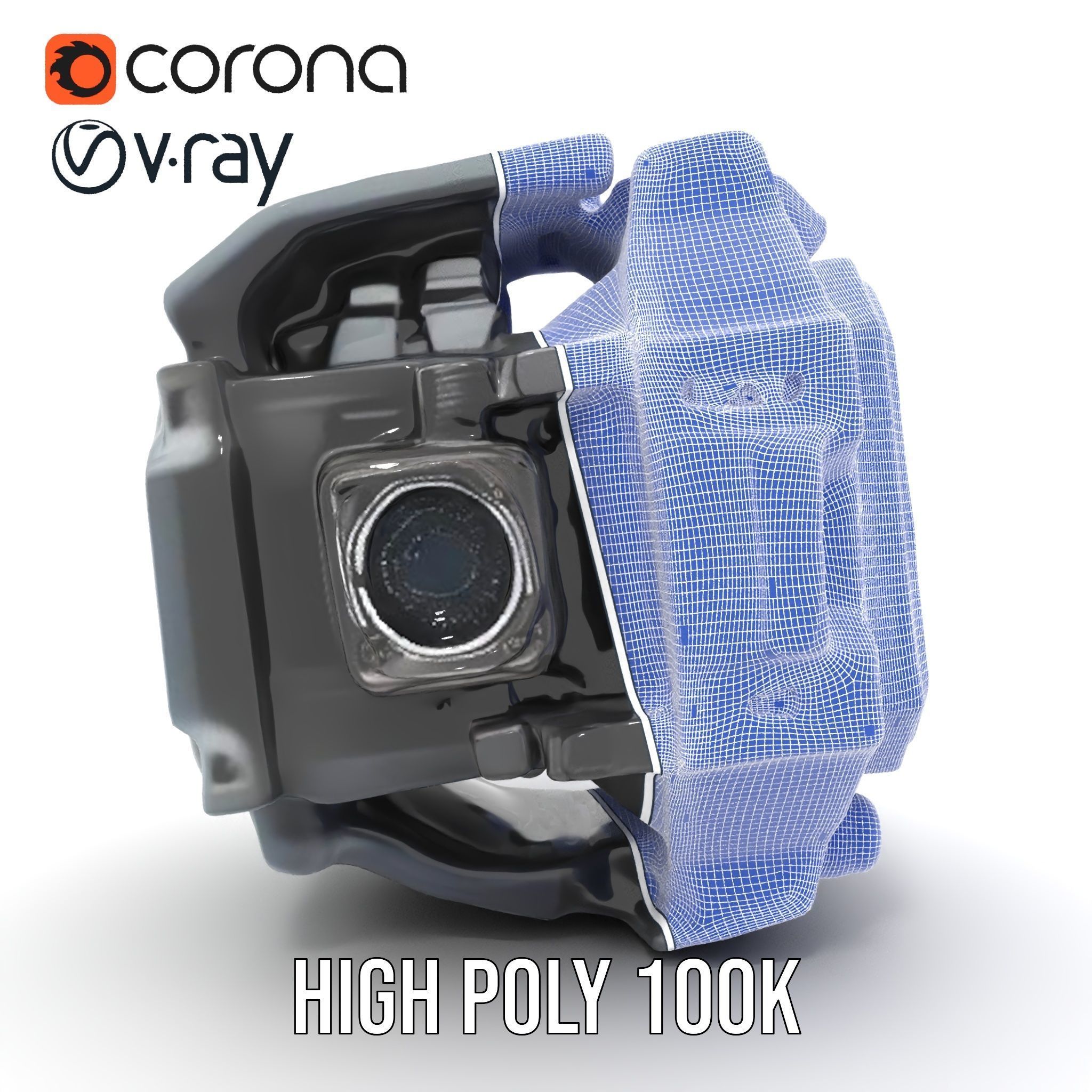 Futuristic Wristwatch Gadget Model Pack with Screen and Controls Low-poly 3D model_35