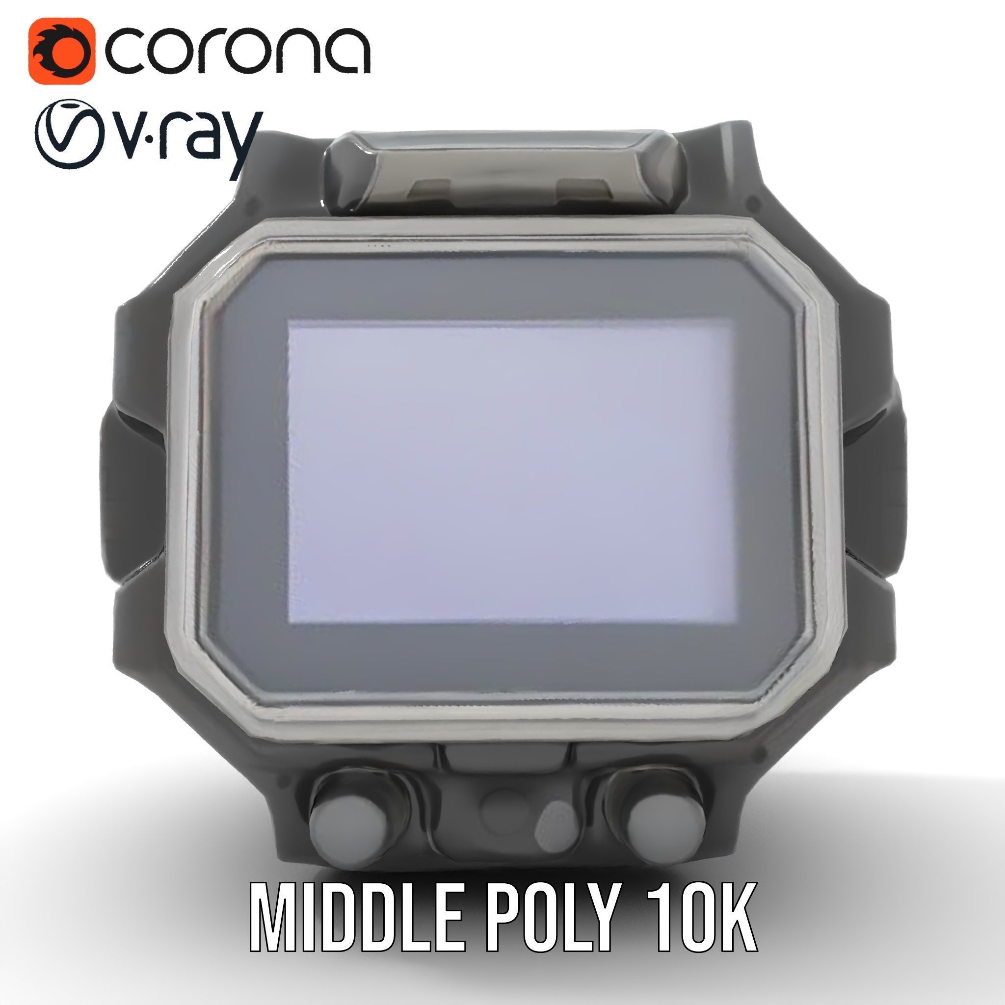 Futuristic Wristwatch Gadget Model Pack with Screen and Controls Low-poly 3D model_7