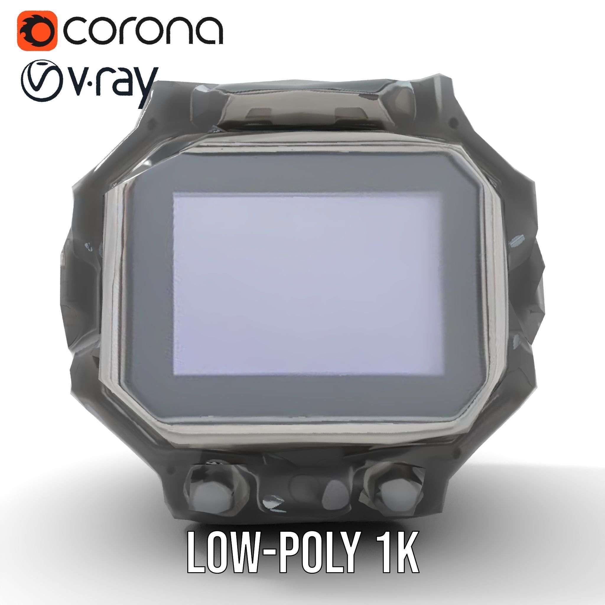 Futuristic Wristwatch Gadget Model Pack with Screen and Controls Low-poly 3D model_15