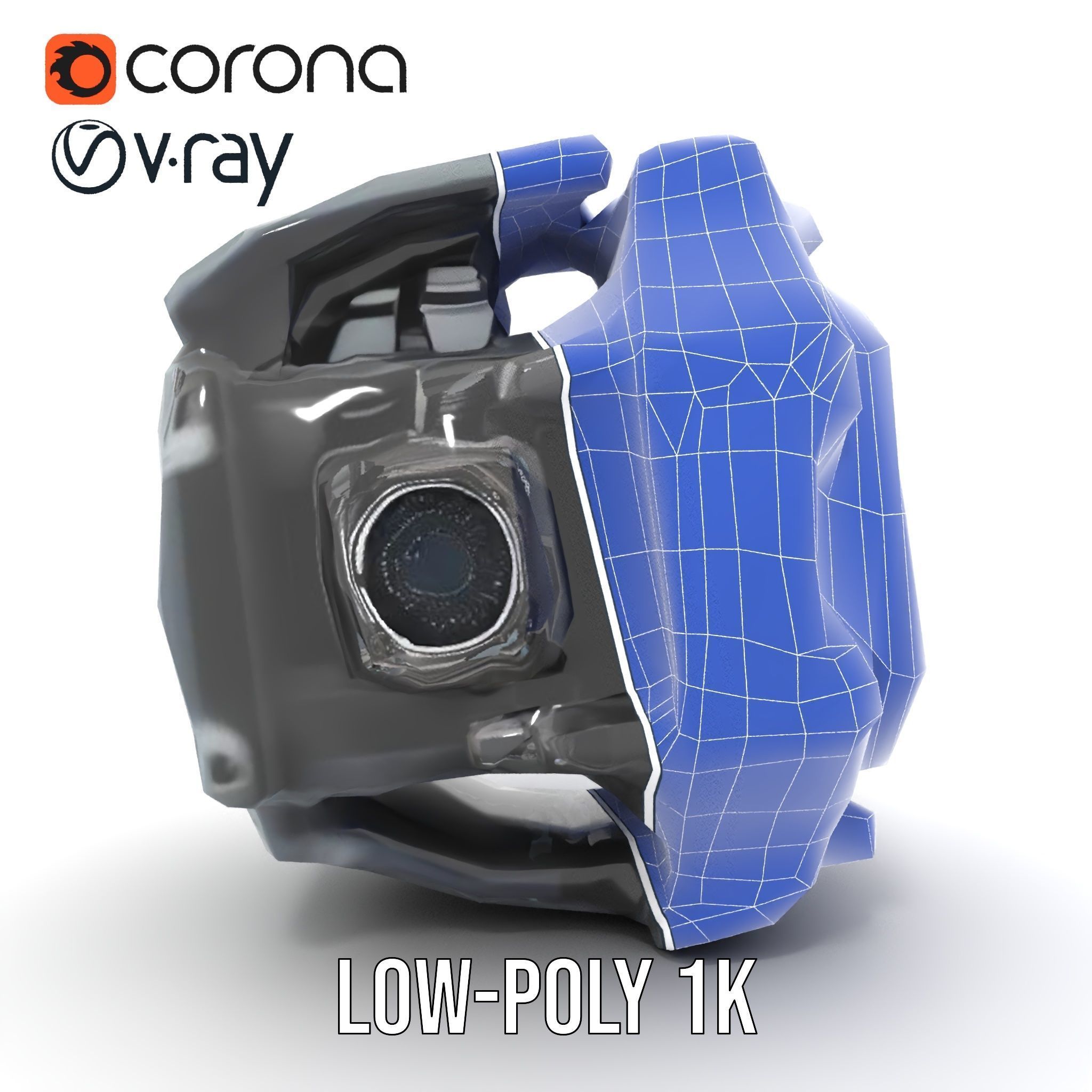 Futuristic Wristwatch Gadget Model Pack with Screen and Controls Low-poly 3D model_29