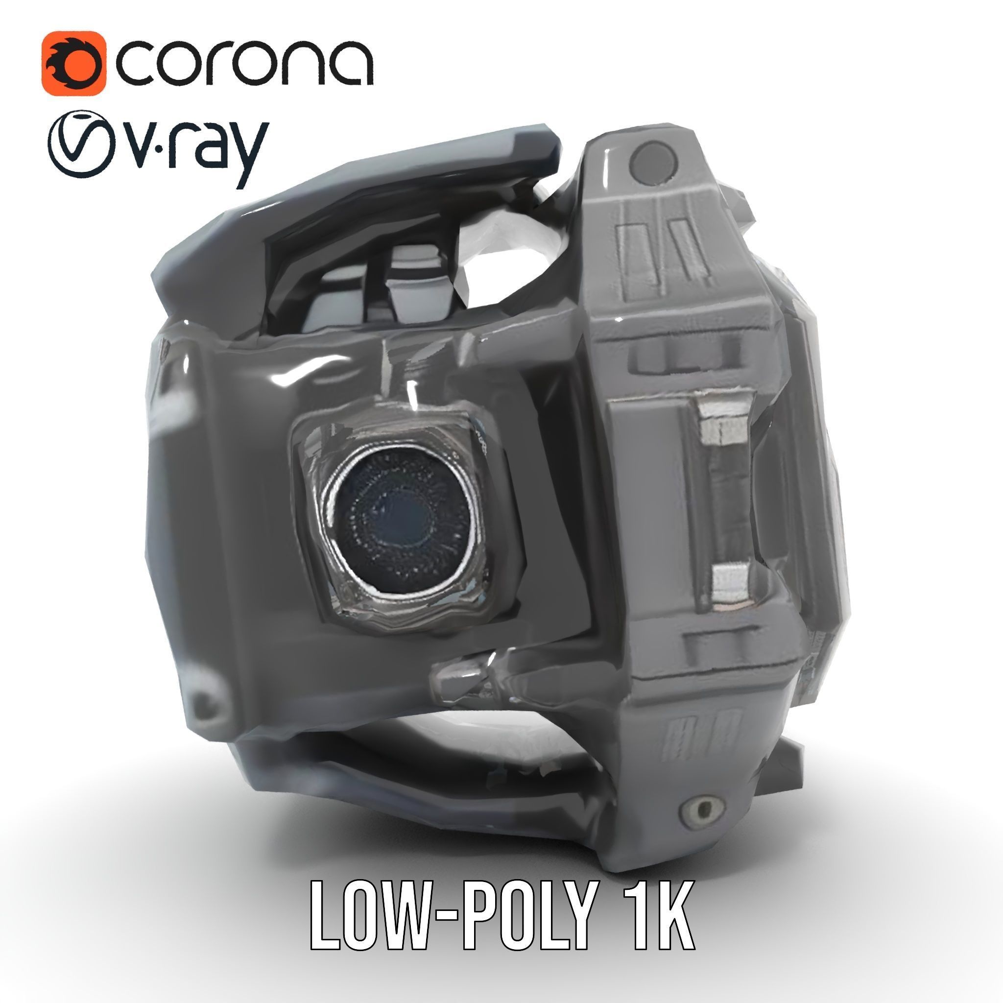 Futuristic Wristwatch Gadget Model Pack with Screen and Controls Low-poly 3D model_17