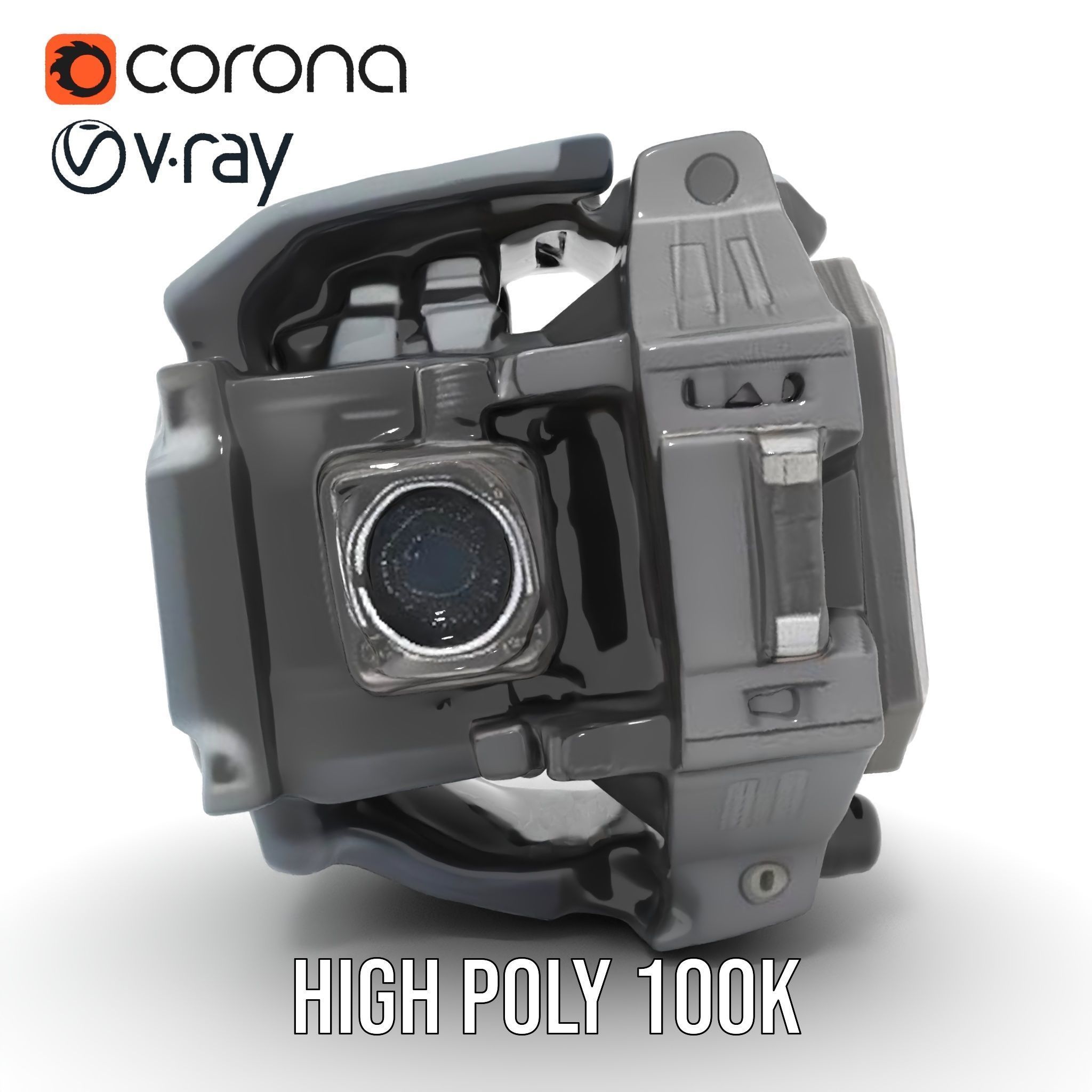 Futuristic Wristwatch Gadget Model Pack with Screen and Controls Low-poly 3D model_24