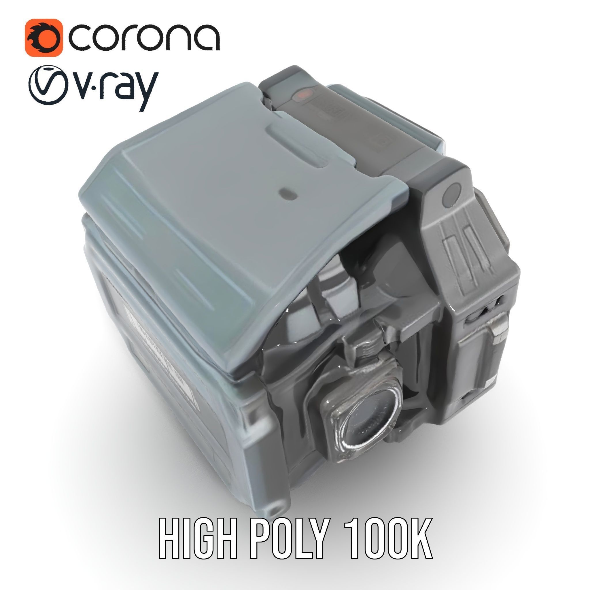 Futuristic Wristwatch Gadget Model Pack with Screen and Controls Low-poly 3D model_21