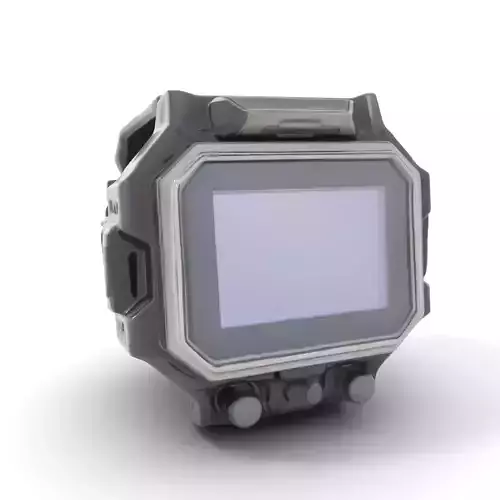 Futuristic Wristwatch Gadget Model Pack with Screen and Controls Low-poly 3D model