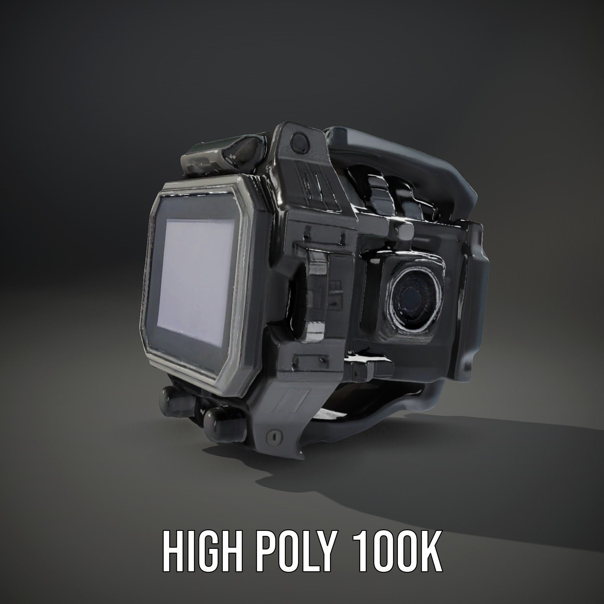 Futuristic Wristwatch Gadget Model Pack with Screen and Controls Low-poly 3D model_11