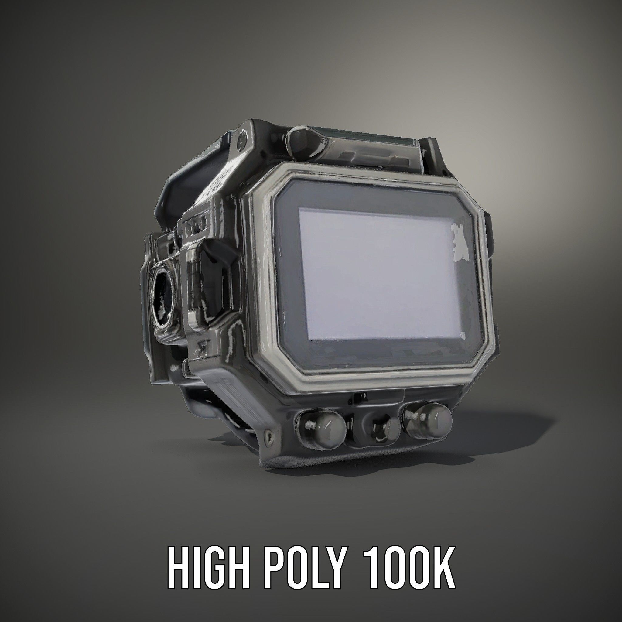 Futuristic Wristwatch Gadget Model Pack with Screen and Controls Low-poly 3D model_9