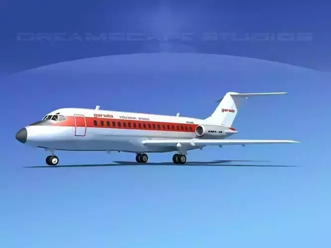 Douglas DC-9-15 Garuda 3D model