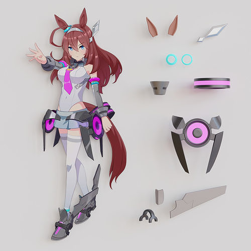 Mihono Bourbon cosplay props 3D print model