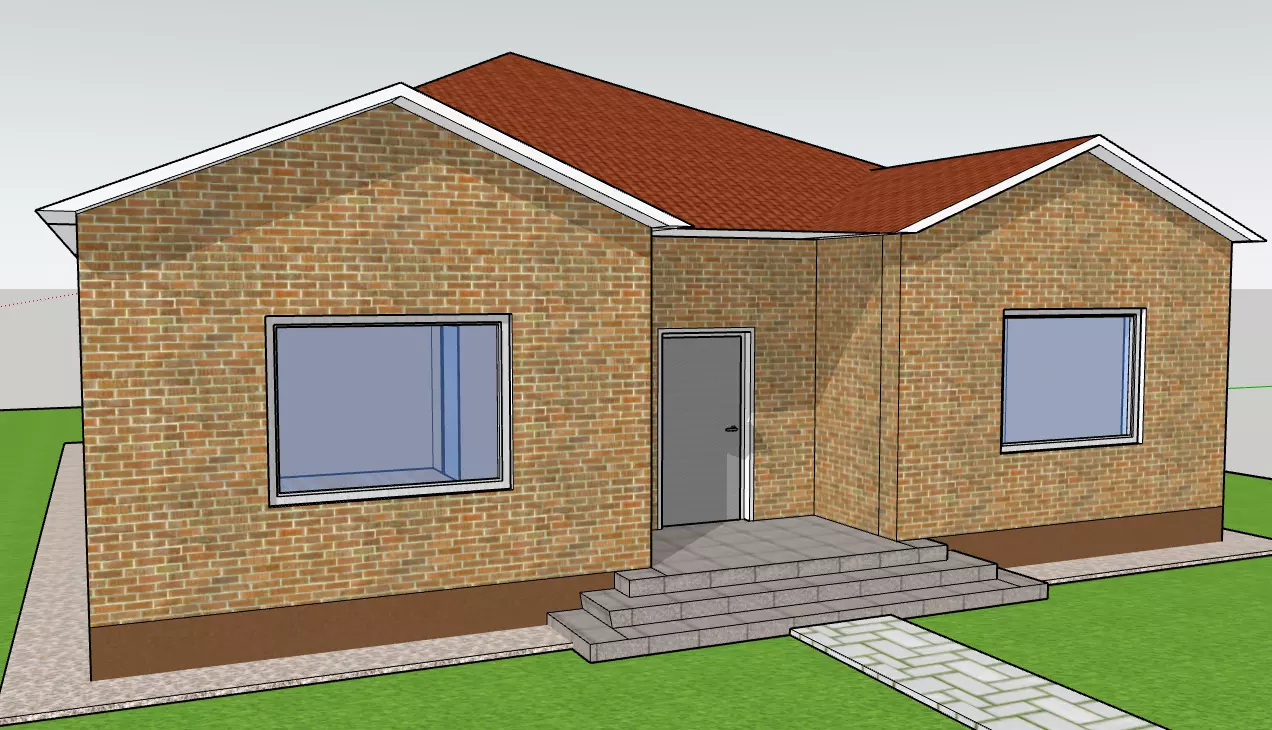 3D model of the house Low-poly 3D model_0