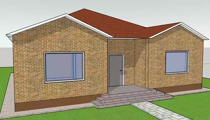 3D model of the house Low-poly 3D model