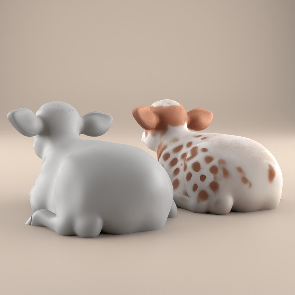 Adorable Baby Cow 3D Model STL 3D print model_3