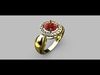 Graduation Ring with 7mm Round Gemstone 3D print model_1
