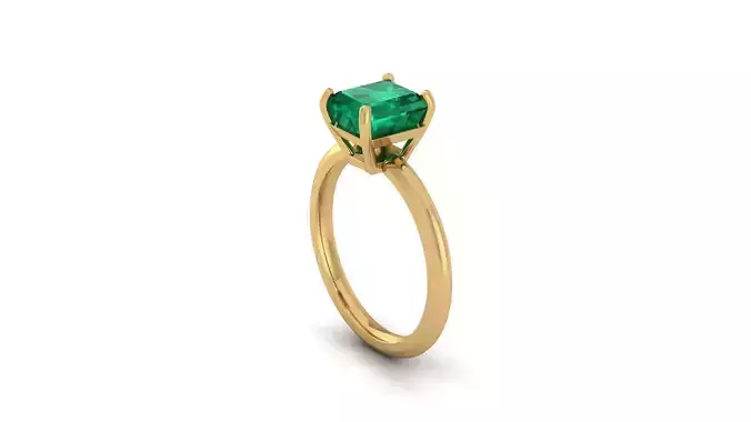 EmeraldCut Solitaire Ring