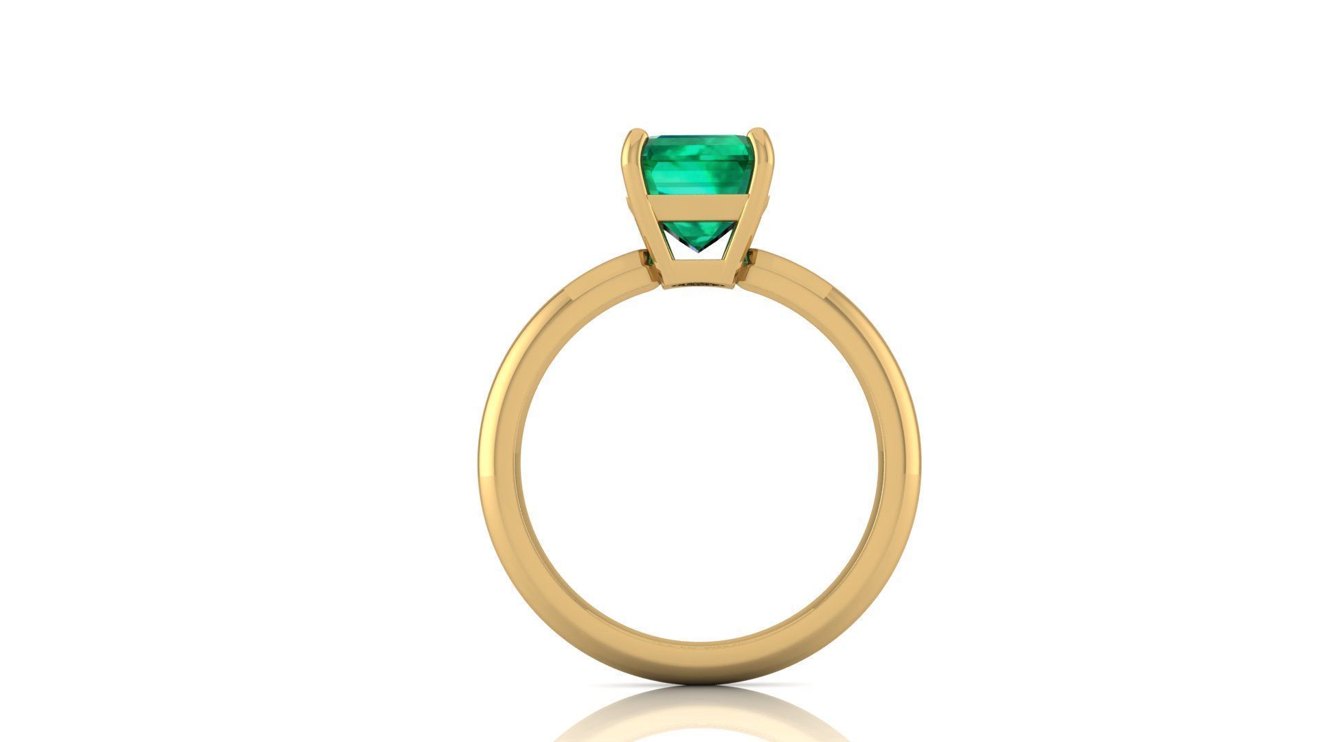 EmeraldCut Solitaire Ring 3D print model_2