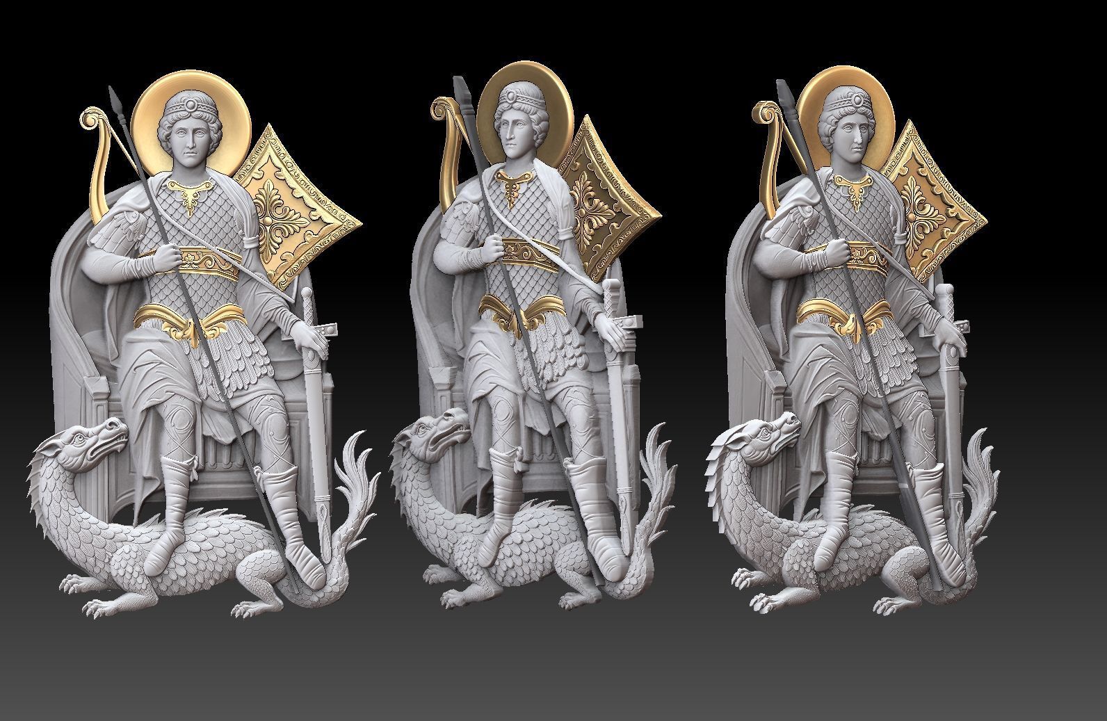 Saint George on Throne   3D print model_2
