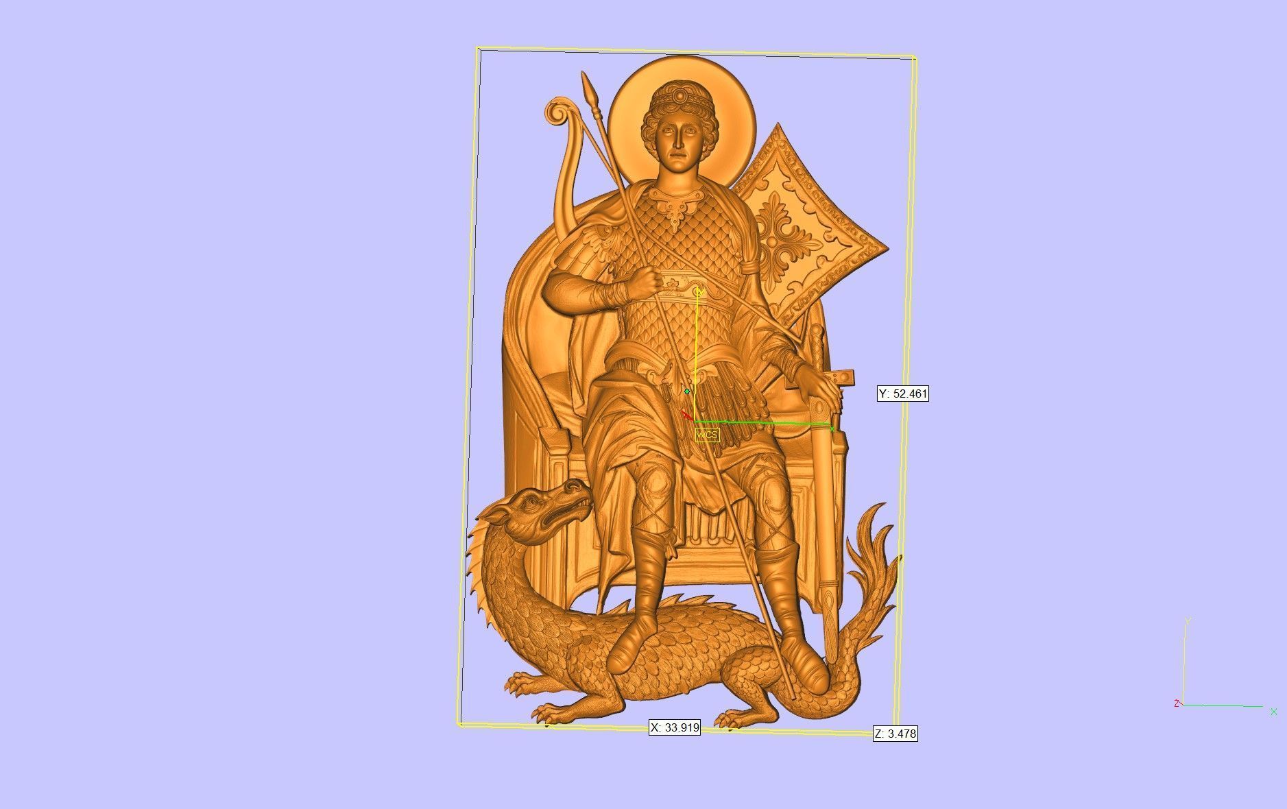 Saint George on Throne   3D print model_5