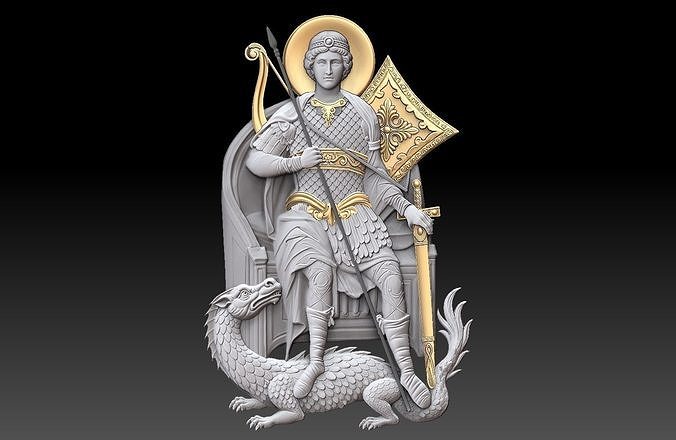 Saint George on Throne   3D print model