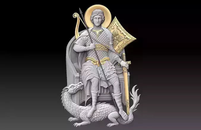 Saint George on Throne   3D print model