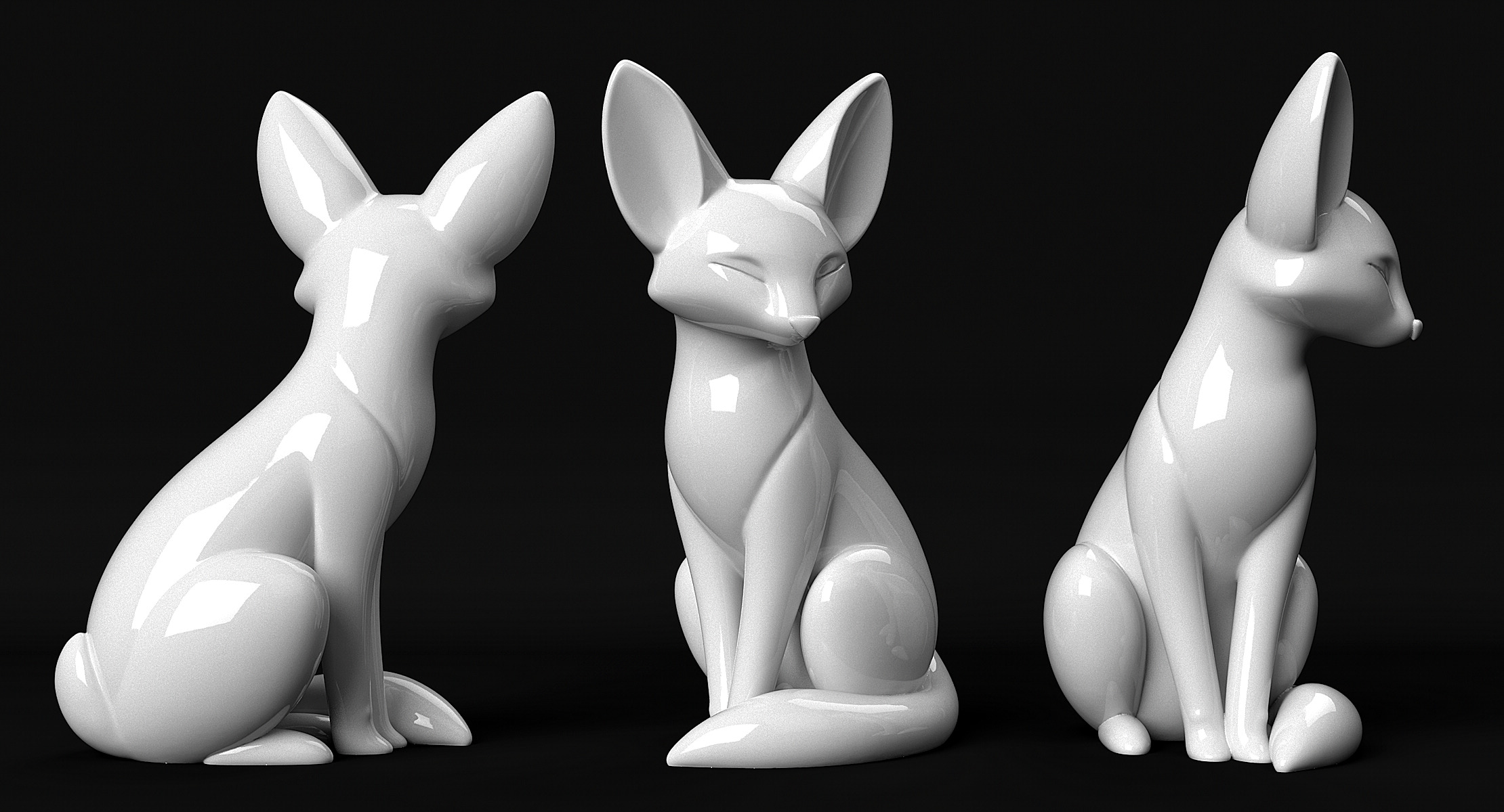 Fennec Fox  3D print model_9