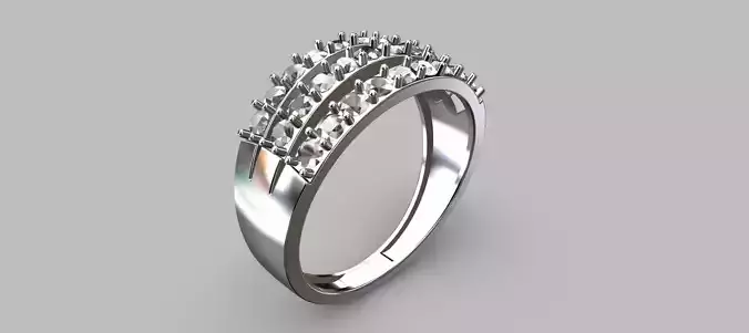 Triple Ring 3D print model