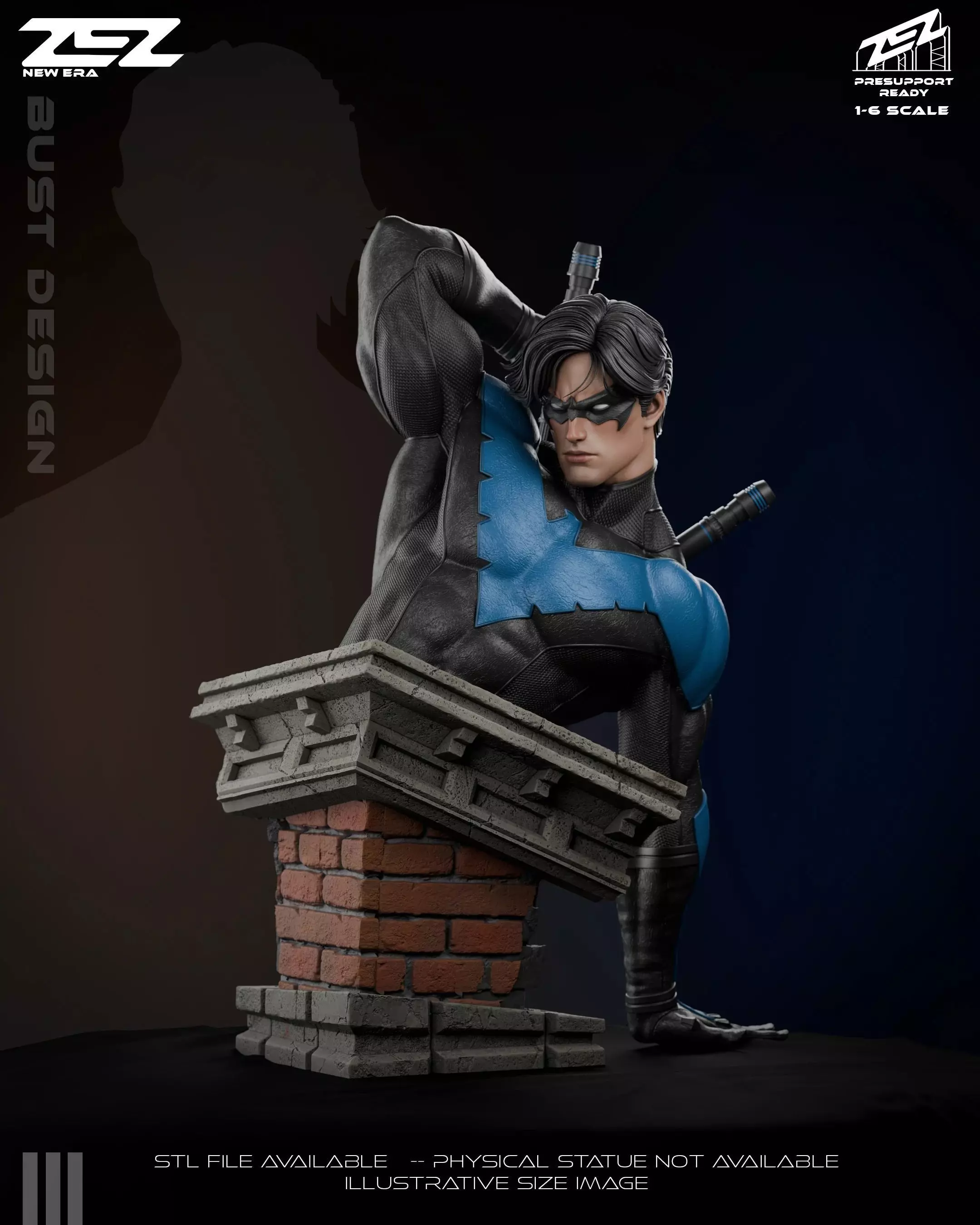 Nightwing Bust - STL 3D print model_0