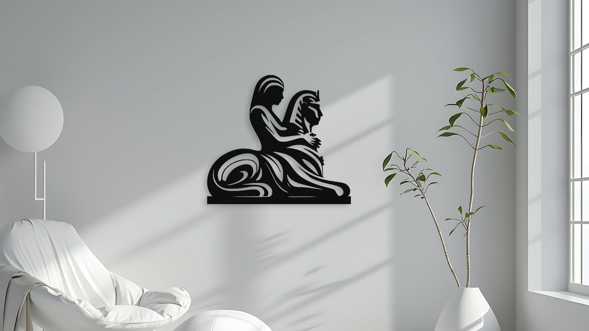 Egyptian Sphinx Woman Wall Decor Art 3D Model 3D model_4