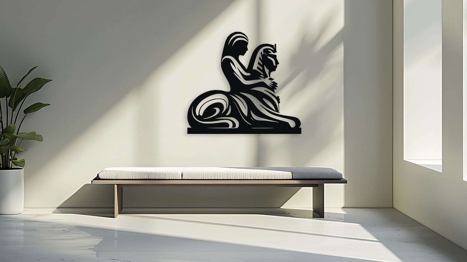 Egyptian Sphinx Woman Wall Decor Art 3D Model 3D model_3