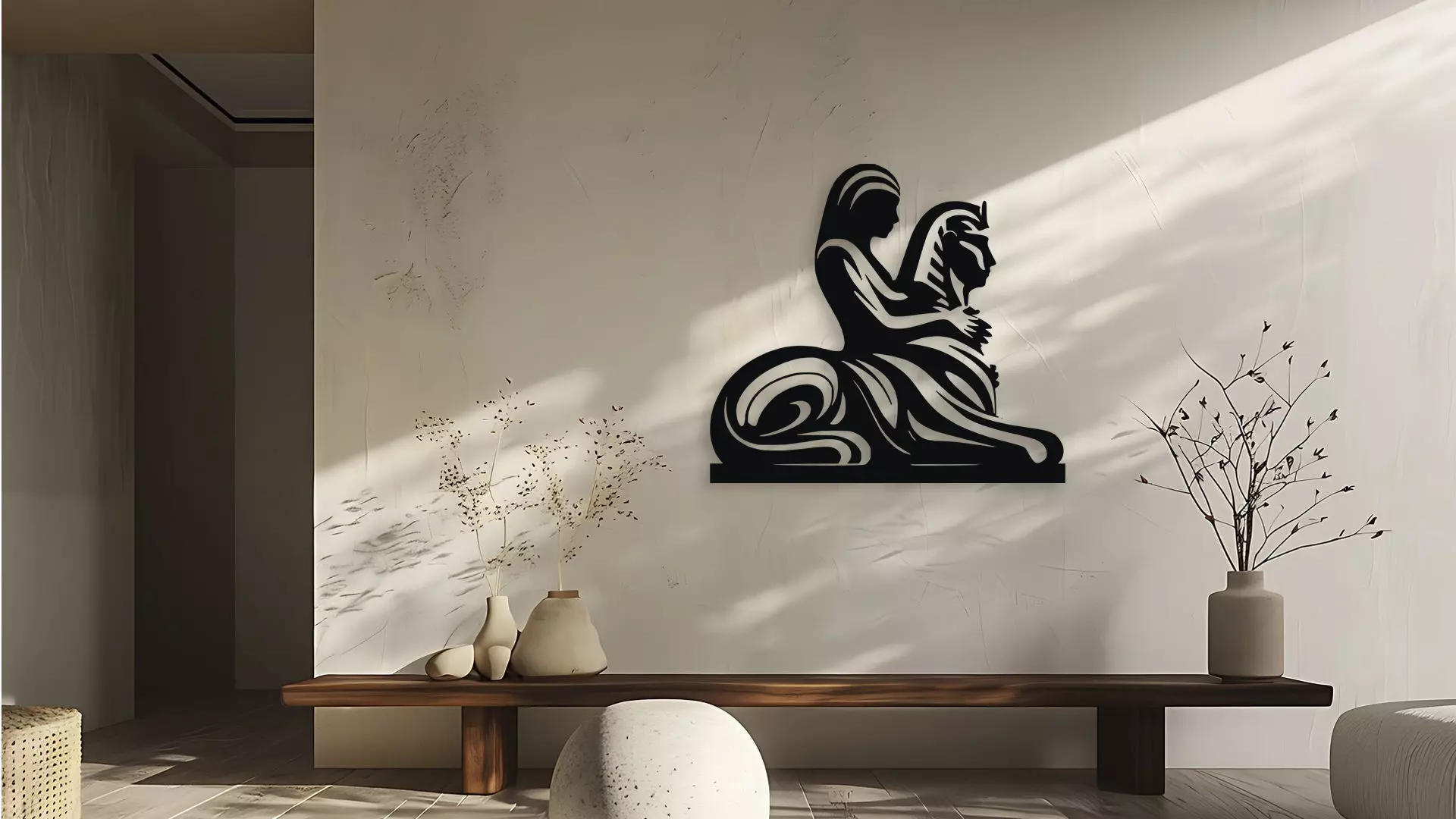 Egyptian Sphinx Woman Wall Decor Art 3D Model 3D model_0