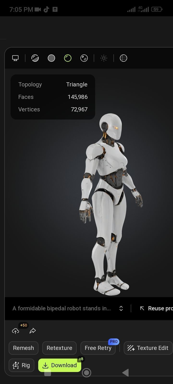 Sci-Fi robotArtificial intelligence Low-poly 3D model_3