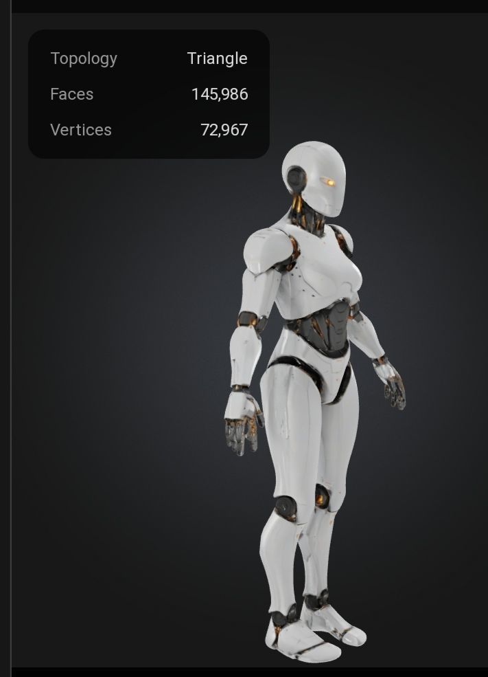 Sci-Fi robotArtificial intelligence Low-poly 3D model_1