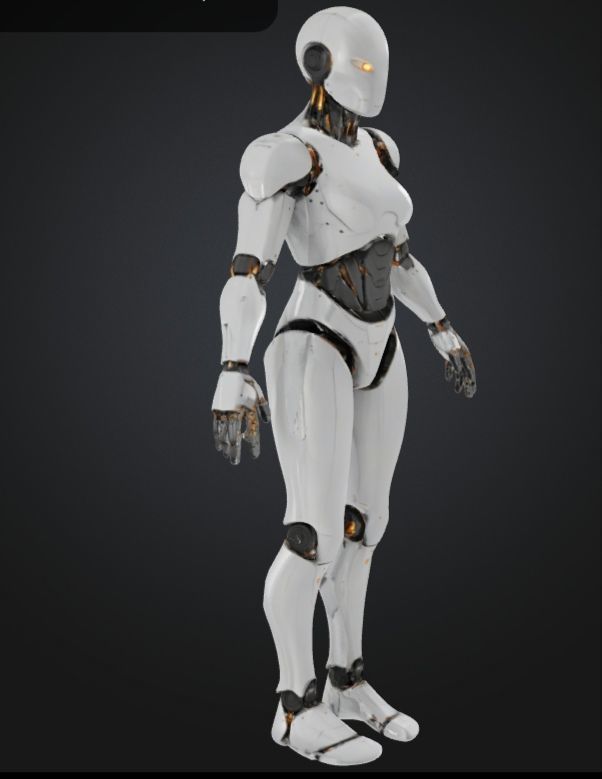 Sci-Fi robotArtificial intelligence Low-poly 3D model_2