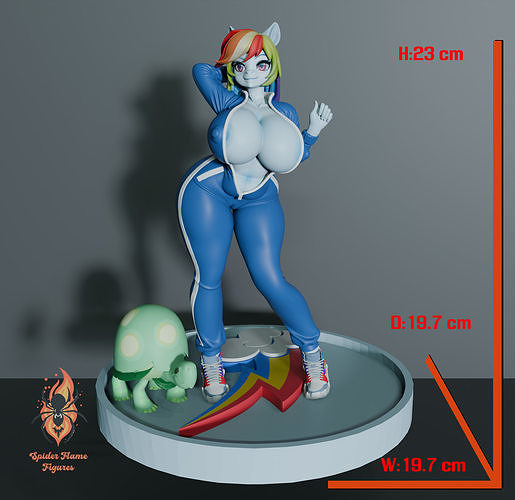 Thicc Rainbow Dash - My Little Pony 3D print model