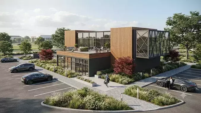 Comercial office 3D model 2