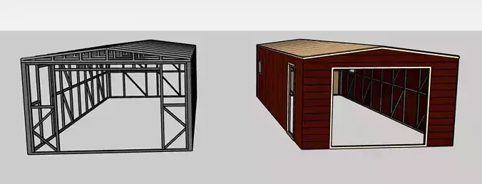 The best garage Low-poly 3D model