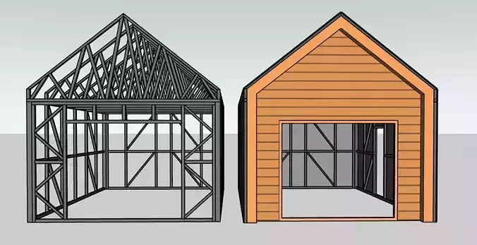 The best garage Low-poly 3D model