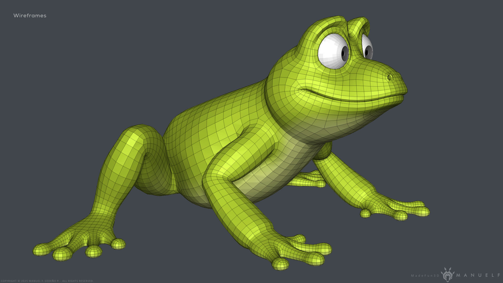 Stylized Cartoon Frog 3D model_14