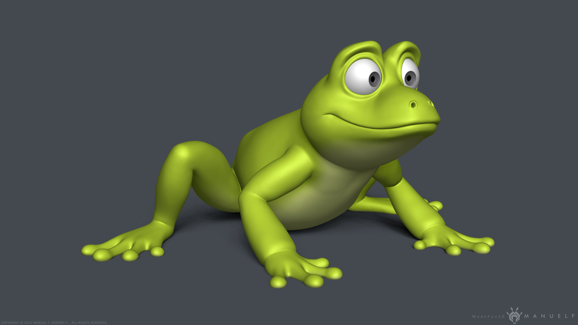 Stylized Cartoon Frog 3D model_1