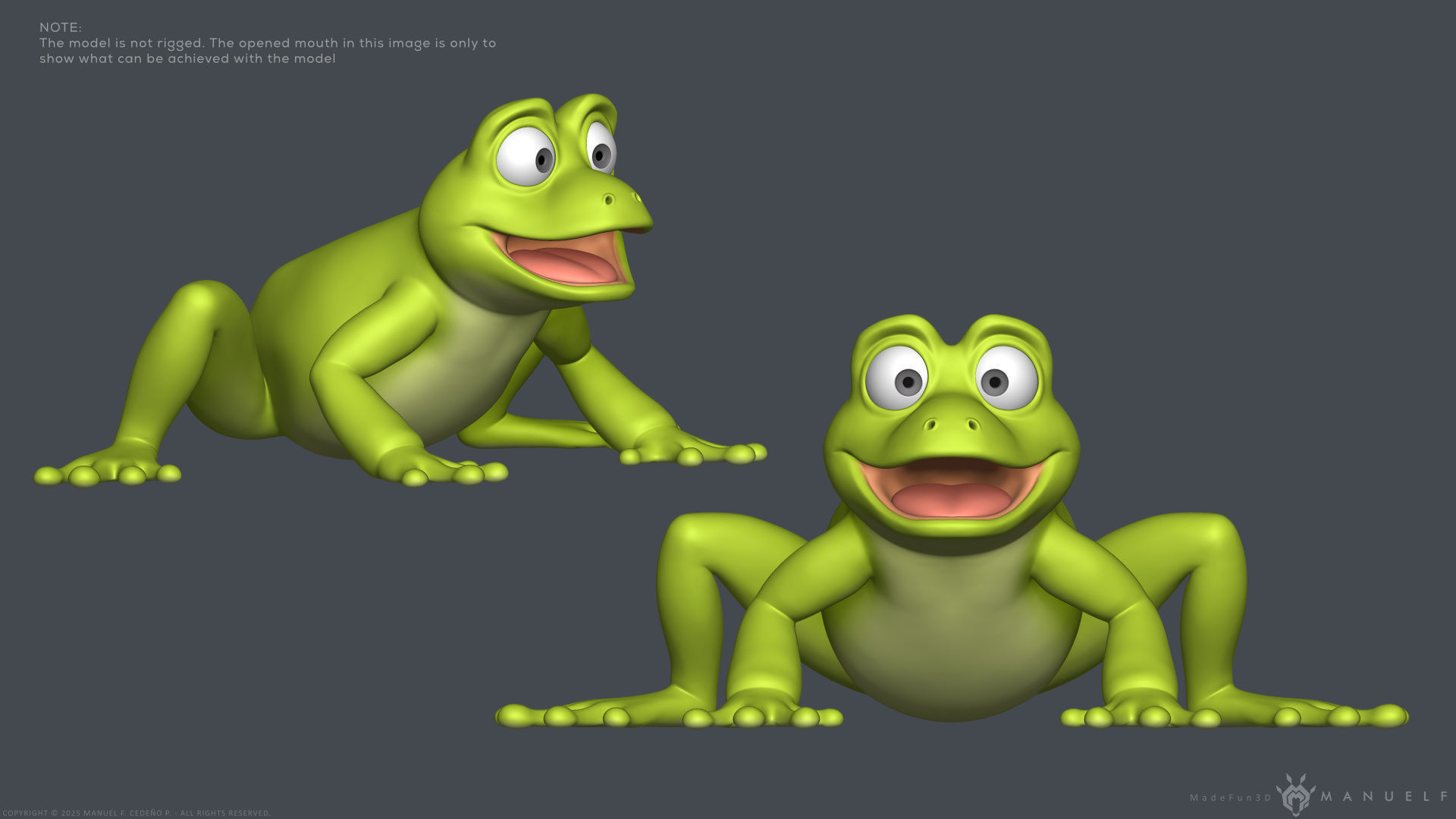 Stylized Cartoon Frog 3D model_13