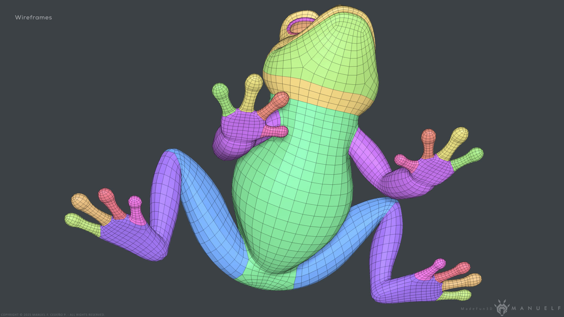 Stylized Cartoon Frog 3D model_5