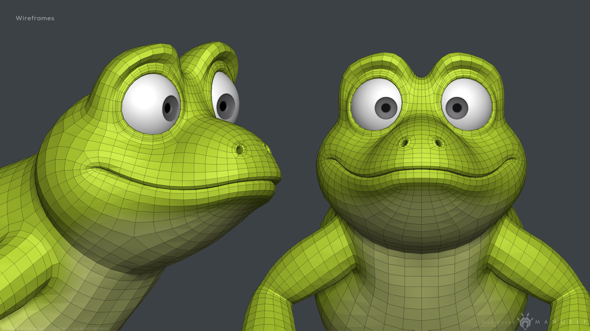 Stylized Cartoon Frog 3D model_15