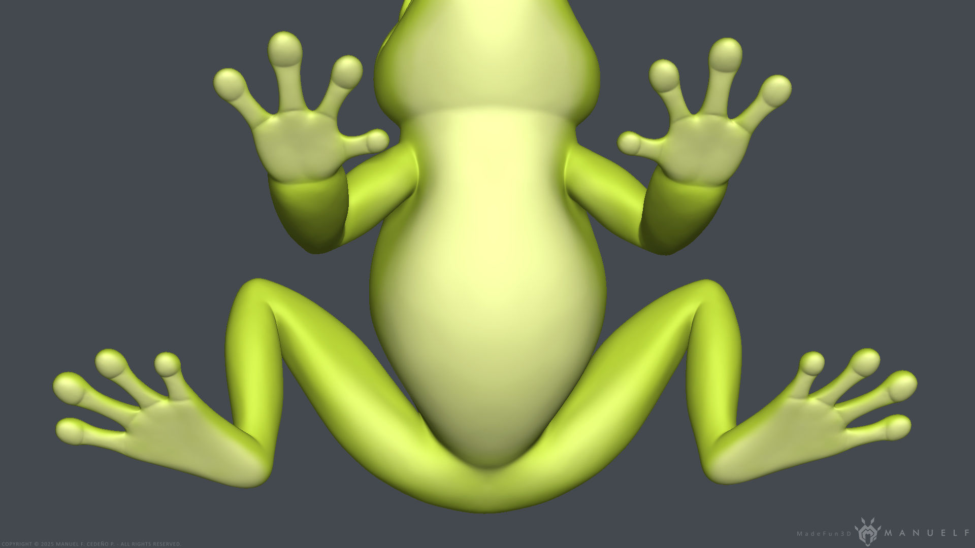 Stylized Cartoon Frog 3D model_11