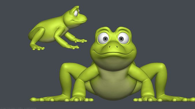 Stylized Cartoon Frog 3D model