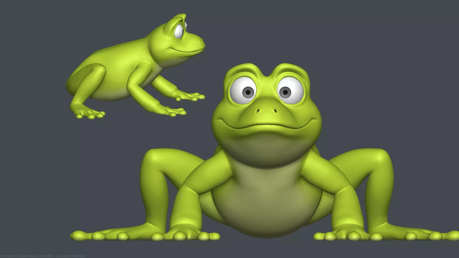 Stylized Cartoon Frog 3D model_0