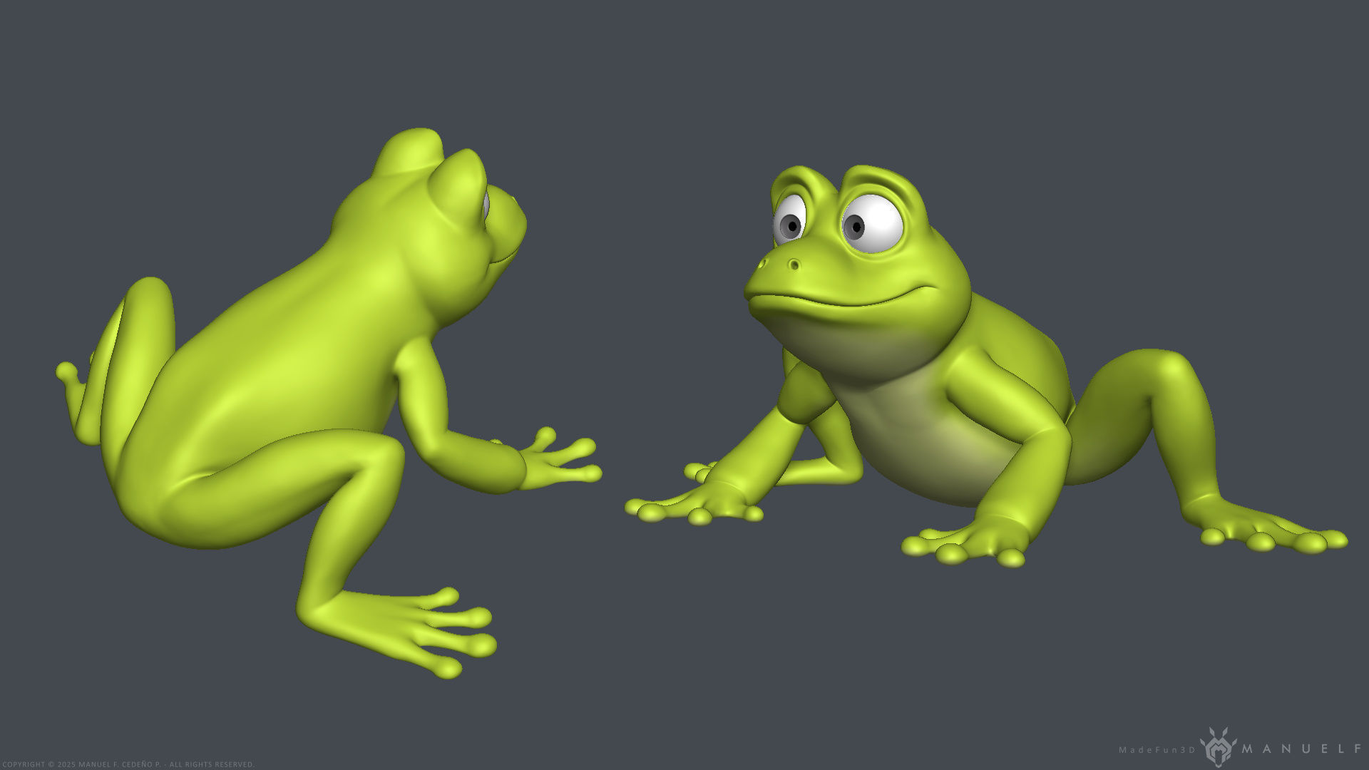 Stylized Cartoon Frog 3D model_10