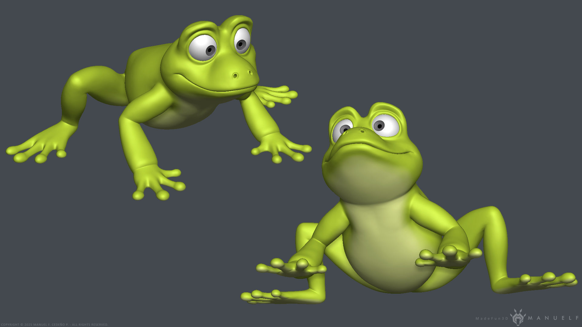 Stylized Cartoon Frog 3D model_8