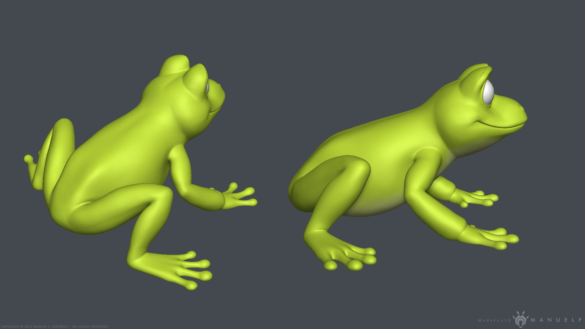 Stylized Cartoon Frog 3D model_9