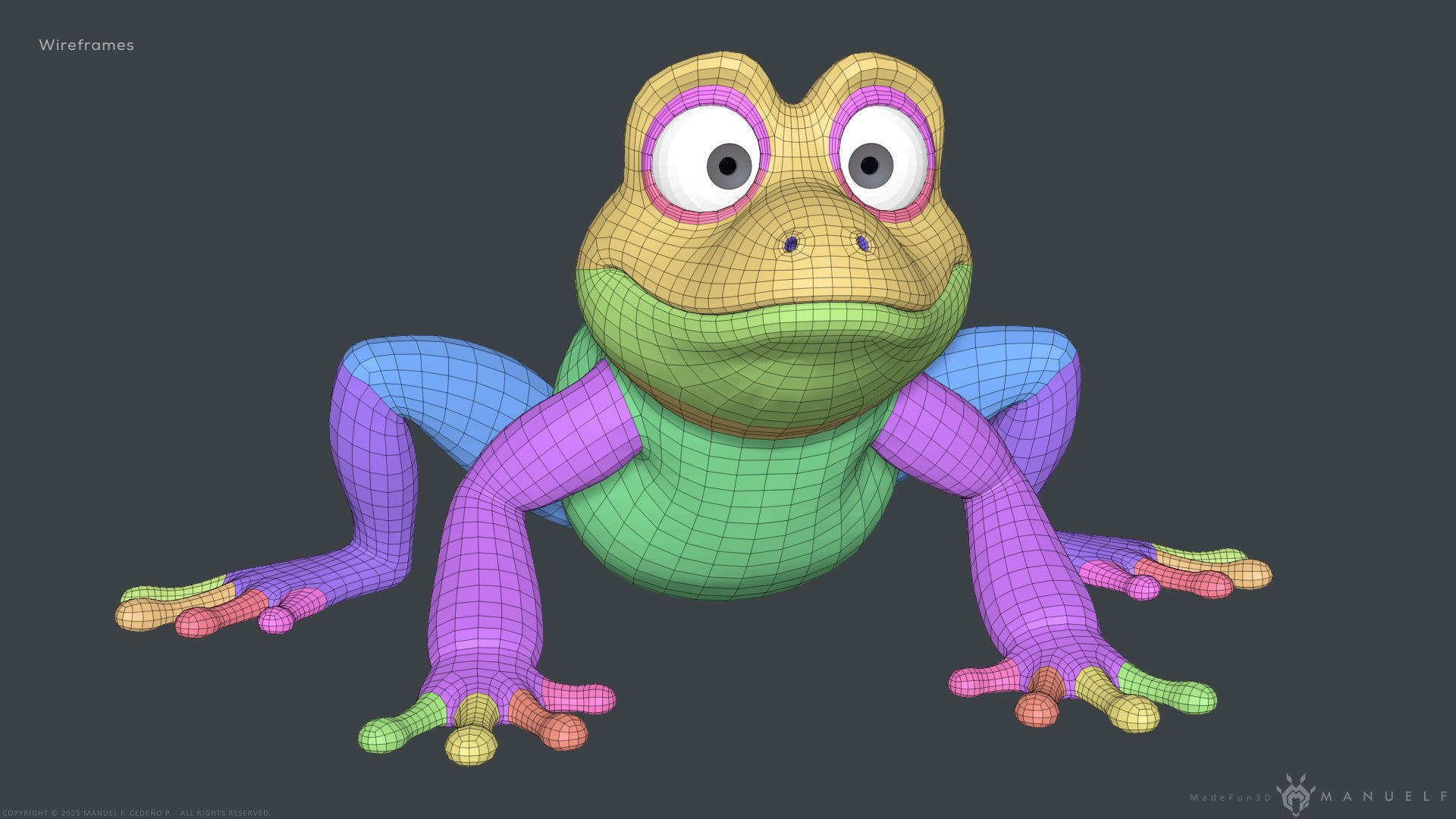 Stylized Cartoon Frog 3D model_4